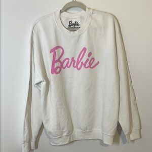 Barbie White and Pink Women's Sweatshirt